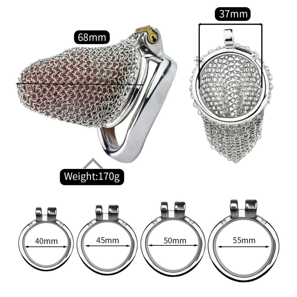 Bdsm Toy Bondage Lock Chastity Cage With Metal Screen Frrk B