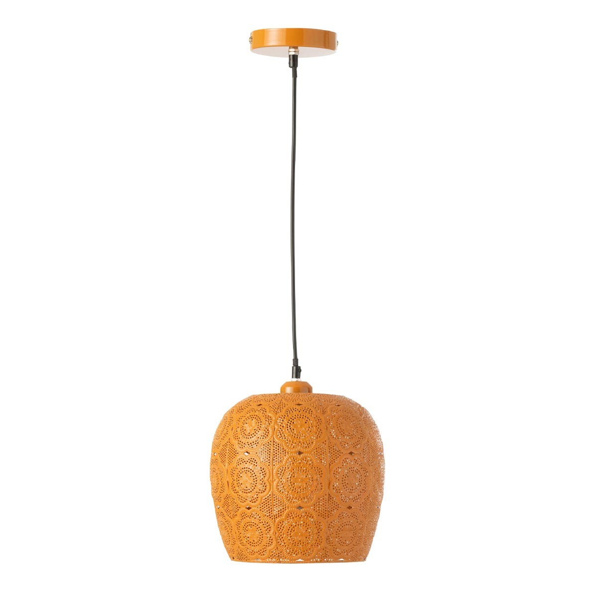 Suspension Alive orange 39cm en metal pour eclairage de plafond design