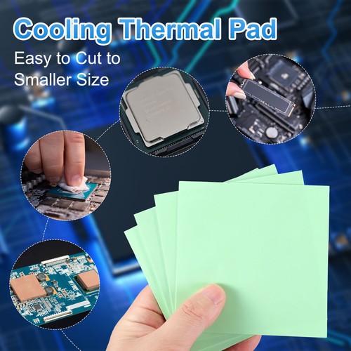 6 Pcs Thermal Pads 100x100x1mm for CPU GPU M.2 SSD NVMe Green - Afbeelding 7 van 7