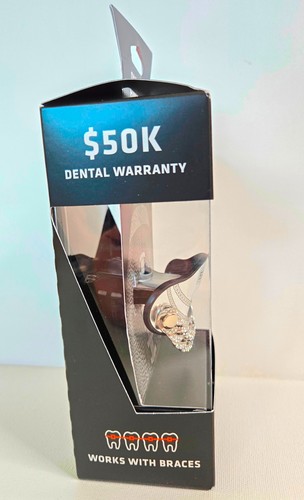 Shock Doctor Mouthguard Max Airflow (3D Ice Chain SIlver Bling) OSFM w/ Tether - Picture 3 of 4