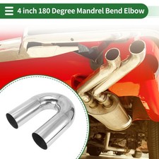 180 Degrees Mandrel Exhaust Pipe 4 Od 11.81 Length T304 Stainless Steel