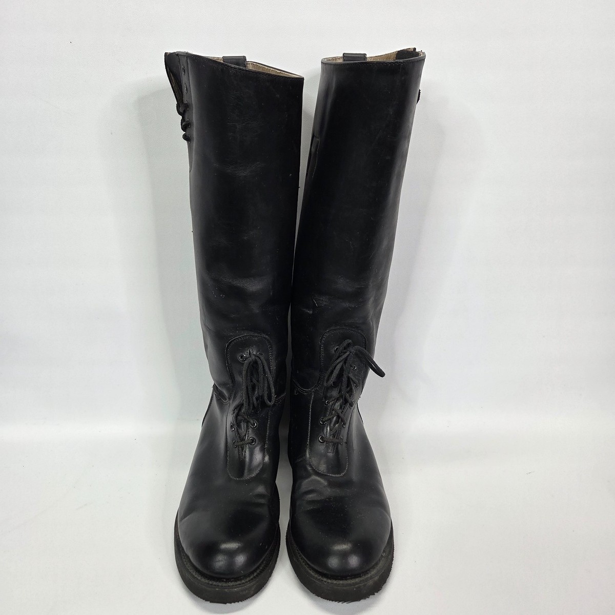 VTG Bates Floataways Motorcycle Riding Tall Boots Black 