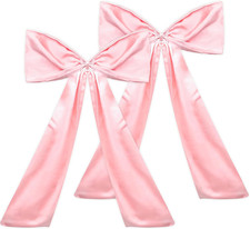 2 Pack Pink Big Bow Wall Decor, Giant Bow Backdrop Preppy Room Decor for Coquett
