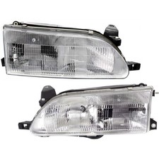 Headlights Set Halogen Fits 1993-1997 Toyota Corolla