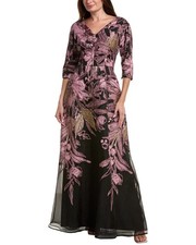 Teri Jon By Rickie Freeman Printed Maxi Dress Women's