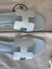 HERMES NEW 🎁GIFTABLE ORAN 38.5 BLUE BRUME SANDALS EPSOM — photo 10