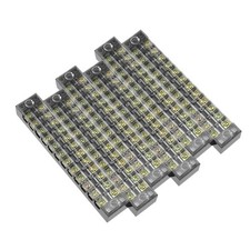 6pcs 12 Positions Dual Rows 600V 15A Wire Barrier Block Terminal Strip