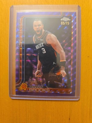 2025-26 Topps Chrome Dillon Brooks #117 Purple Geometric Refractor /75 05/75