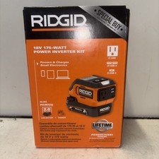 NEW RIDGID 18V AC86097KSBN 175 Watt Power Inverter Kit 2 Ah Charger S 2547