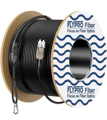 FLYPROFiber-OM3 LC to LC Fiber Patch Cable Outdoor Armored 300m/984ft Duplex NEW