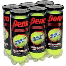Penn Championship Extra-Duty Tennis Ball Pack 6 Cans, 18 Balls