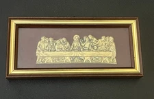 PELTRO Inciso A Mano Miniature Last Supper 3D Relief Framed Art Italy