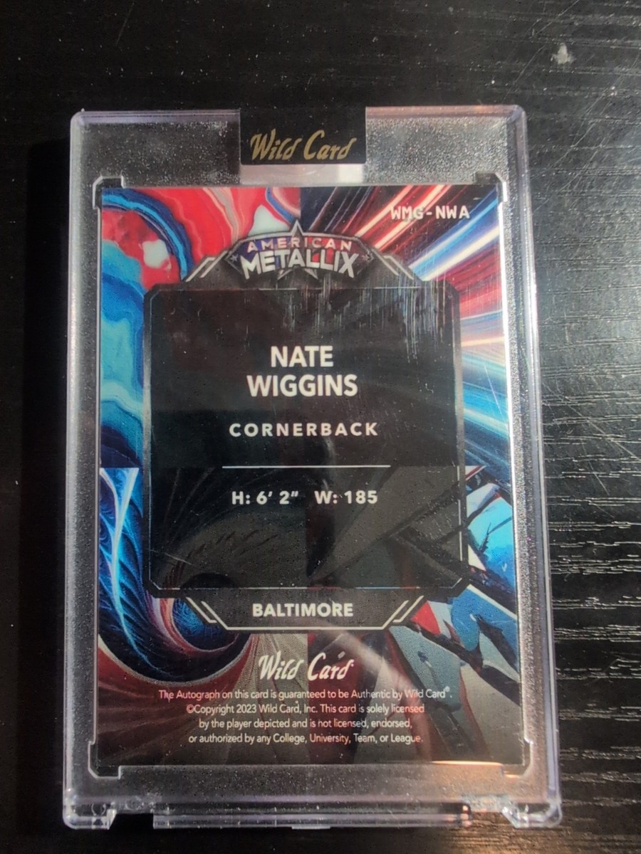 2023 Wild Card Metallix Nate Wiggins Auto RC /7 Red Refractor #WMG
