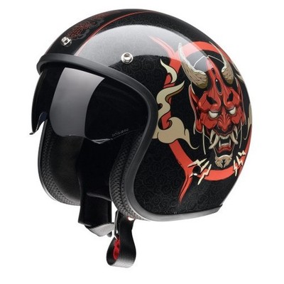 Z1R Saturn SV Helmet 3/4 Open Face Helmet Devilish Black/Red - Adult Size Large