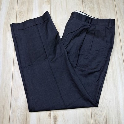 Zanella Bennet Men s Pleated Wool Dress Pants Gray Size 42x31 Trousers Italy