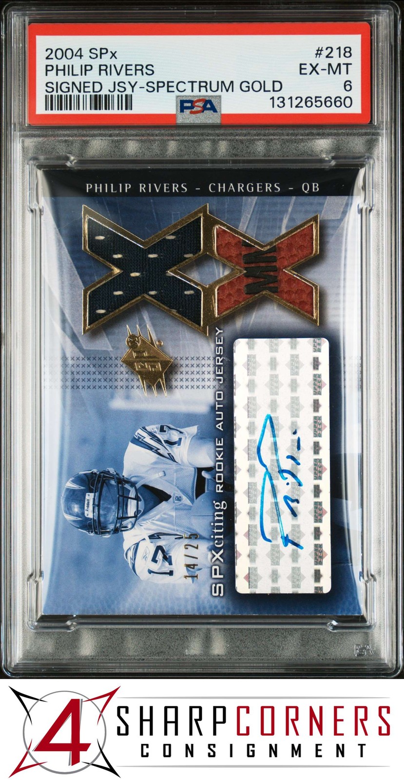 Philip Rivers Spx #218 Signed Jersey-Spectrum Gold