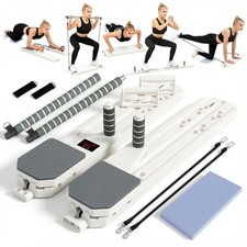 Pilates Reformer Board Set 12-in-1 Portable Pilates Board for Home Workout Co...