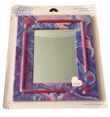 More Than Magic  Magnetic Locker Mirror with Led Light - Pastel Marbel
