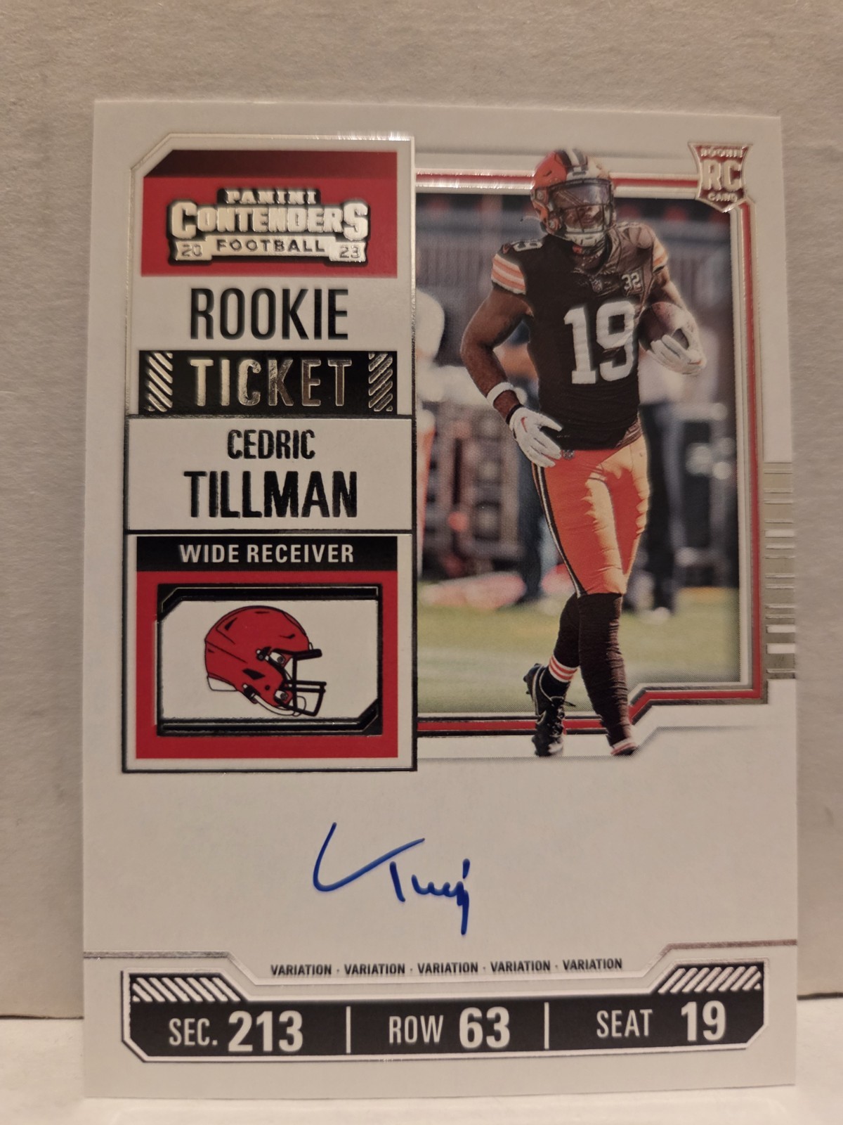 Cedric Tillman 2023 Panini Contenders #104 Variation Rookie Ticket Auto RC