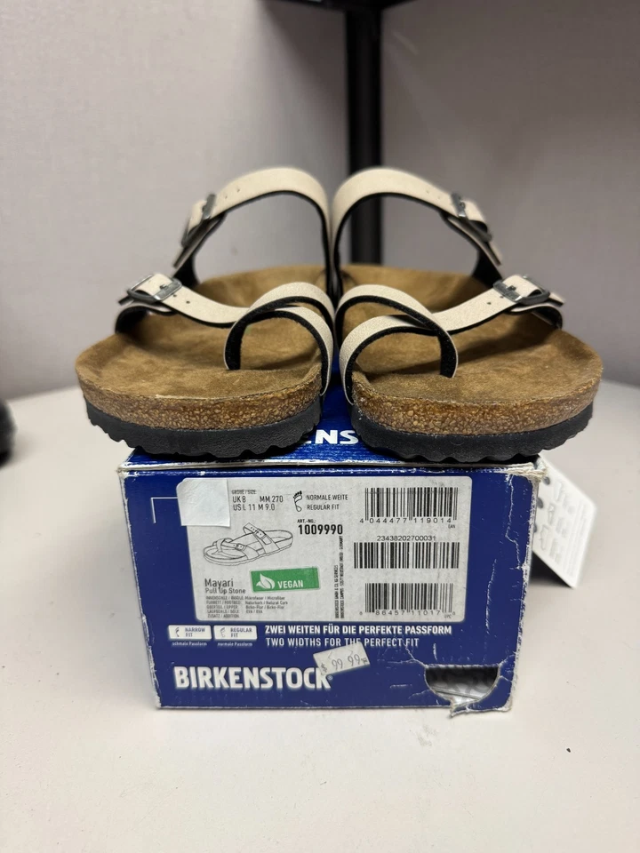Birkenstock Mujer Mayari Pull Up Piedra Vegano Ancho Normal Nuevo Foto 2 de 4