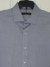 Tommy Hilfiger Mens L/S Blue Stretch Cotton Dress Shirt NWOT - Size 16.5/33