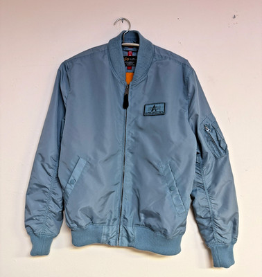Bomberjacke MA-1 TT Hood Light greyblue / hellblau Größe L