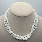 Vintage Milk Glass Bead Necklace Western Germany