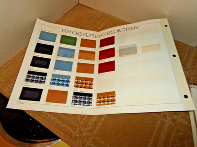 VTG 1979 CHEVY CHEVETTE RING BOUND ORDERING INTERIOR TRIM COLOR DEALER BOOKLET