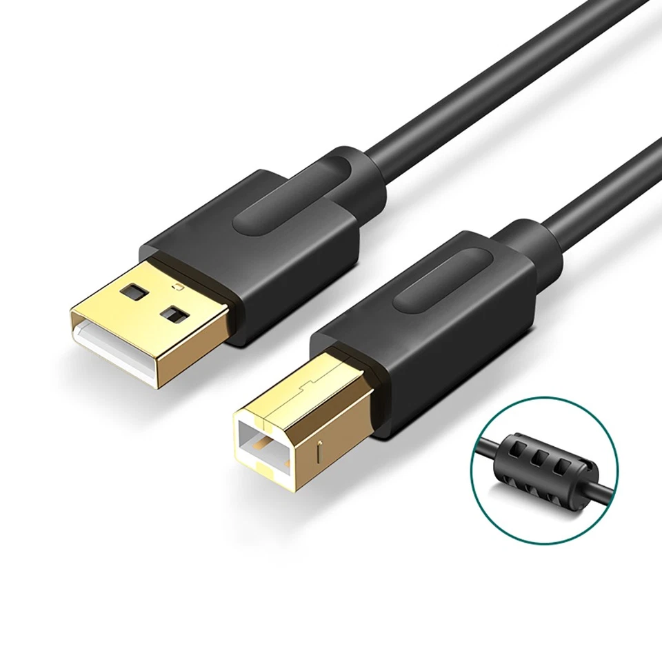 USB 2.0 Cable Printer High Speed Gold Plated Lead USB A Male to B Male 0.5m - 3m - Image 4 of 4