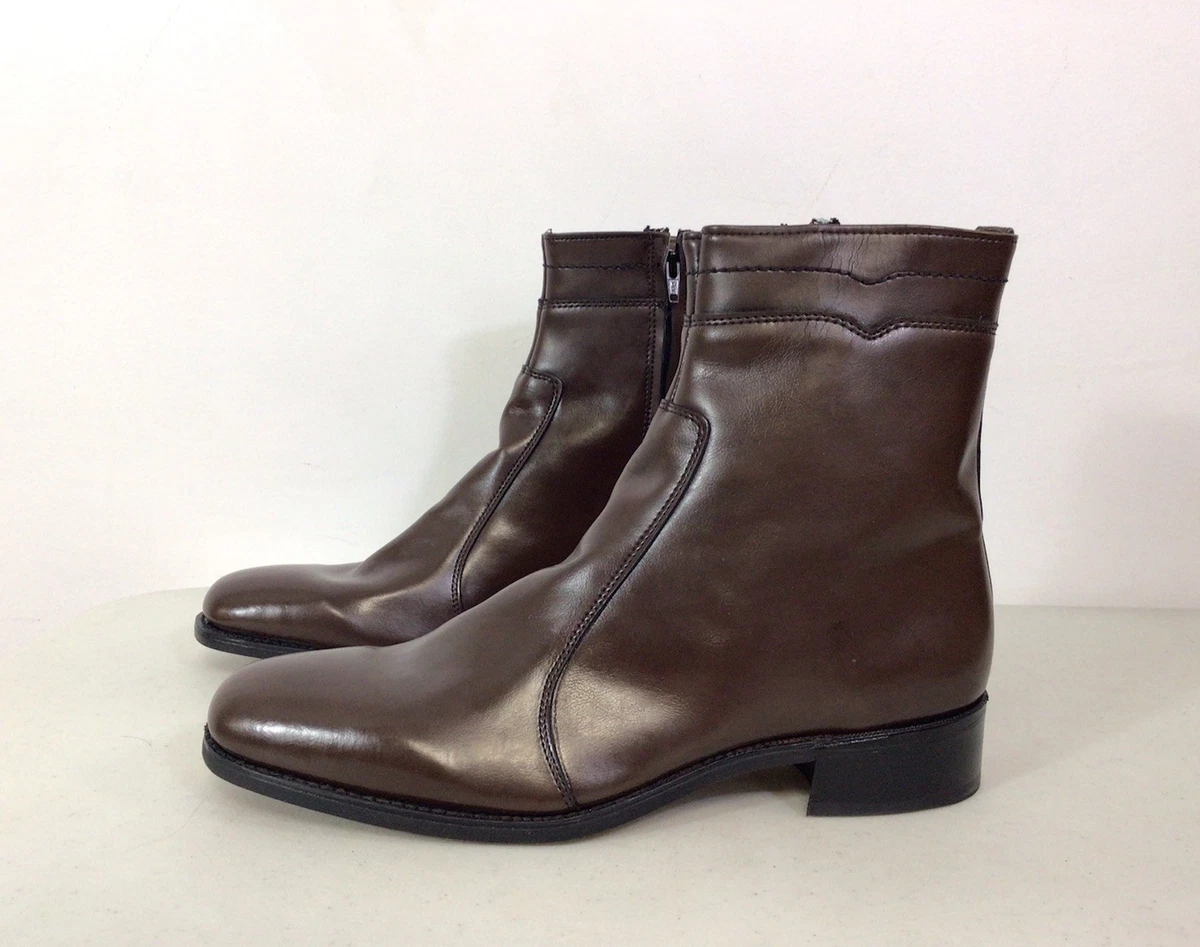 Dexter Mens VTG 100% Leather Brownish/Dark Cherry Side Zip Ankle Boots. Size 13M Dexter Boots - Etsy main image 4