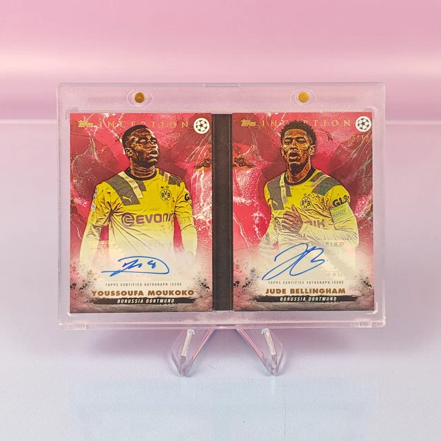 YOUSSOUFA MOUKOKO & JUDE BELLINGHAM 05/10 TOPPS INCEPTION DORTMUND UCL AUTO