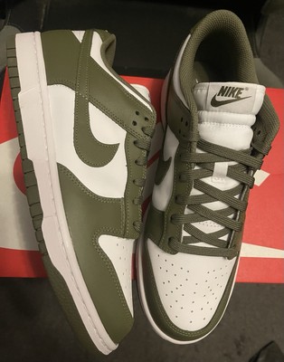 Nike Dunk Low White Green Khaki 42,5 Weiß Grün