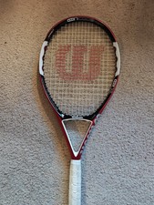 Wilson nCode n5 Oversize OS Tennis Racquet 4 1/2 Red/White Strung Light Use