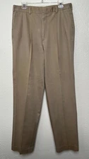 J Peterman Pants Mens 34 (33x33) Brown Pleated Wide City Boy Tuck Vintage USA