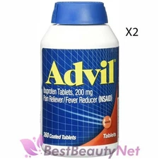 Advil Ibuprofen 200mg Pain Reliever Fever Reducer 360 Tablets 2 Pack