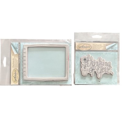Spellbinders Happy Grams Cling Rubber Stamps Lot Thinking of You Notebook Border