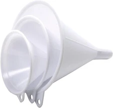Norpro Plastic Funnel, Set of 3, Three, White 