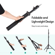 Andoer 210cm/83in Portable Metal Light Stand Heavy Duty Adjustable Photography