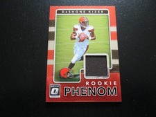 DESHONE KIZER 2017 DONRUSS OPTIC ROOKIE PHENOM PLAYER WORN MATERIAL CARD # 15. rookie card picture