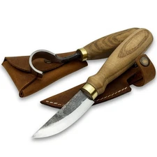 Spoon Carving Knives – Hand-Forged Sloyd & Hook Knife, 52100 Steel, With Sheath