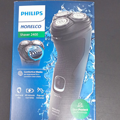 Philips Norelco Shaver 2400 Wet/Dry Cordless 3-Head Rotary w/ Trimmer