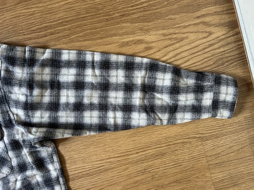 Pendleton Board Shirt Large Virgin Wool Button Up Loop Collar Black White Plaid - Picture 6 of 24