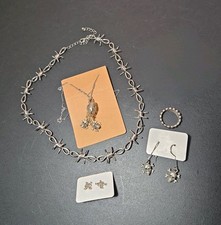 Jewelry Lot Goth Skull Ring Necklace Earings ...