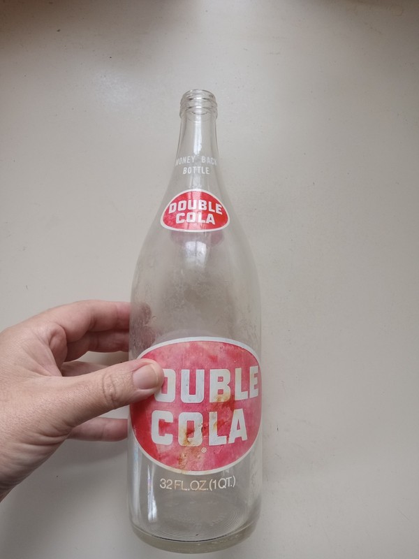 Vintage Double Cola 32oz (1 QT.) Soda Bottle Return For Deposit - EARLY 1970s