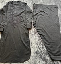 New Afghan Men’s Black Clothing for Eid, Machine Embroidery Size in Description