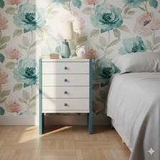 Comodini Vintage Legno Nobilitato Bianco Azzurro Italia Design Anni 70 Originali