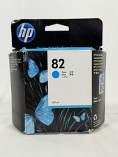 OEM HP 82 Cyan 69ml Ink DesignJet 500 800 Genuine C4911A FEB 2017 NOS SEALED