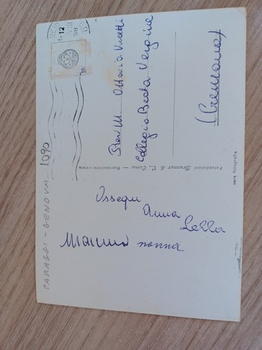 Cartolina Antica Paraggi Genova Spiaggia 1958 Viaggiata - Foto 6 di 6