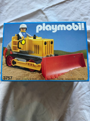 Playmobil #3757  Bulldozer & Construction Worker Set Vintage