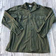 Vintage US Army Shirt Mens 1973 Vietnam Cotton Sateen OG107 15.5 x 33